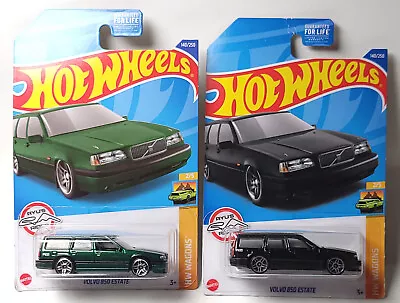 Hot Wheels Volvo 850 Estate Wagons Green Black Lot Of 2 • $12