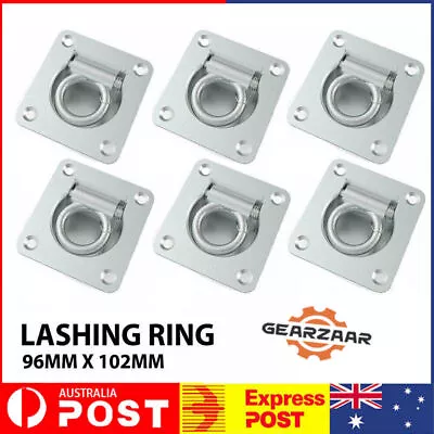 6x Lashing Rings Heavy Duty Zinc Plated Recessed Tie Down Point Anchor Trailer • $23.79