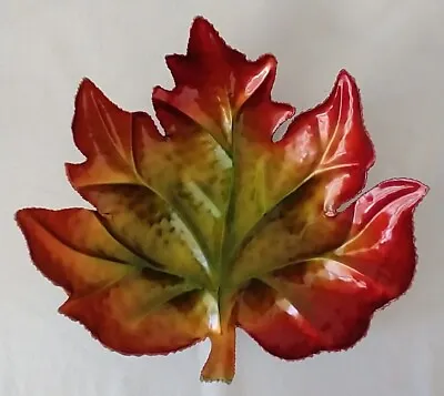 Painted Tin Metal Maple Leaf Dish Fall Decor Vtg.  Country Nature Trees Outdoor  • $14.91