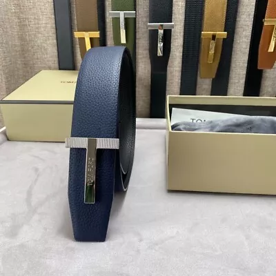 Blue/Black Reversible Tom Ford Belt Classic T Buckle • $3.25