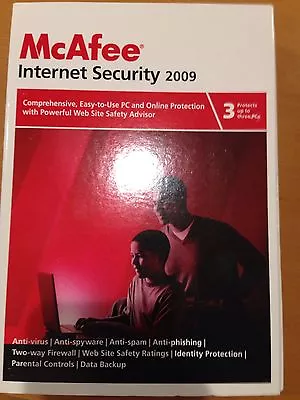 McAfee Internet Security 2009 Protects Up To 3 PCs New • $5.19