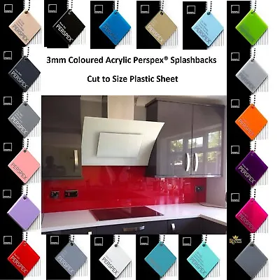 Kitchen Acrylic Upstand Perspex® Splashback 3mm X 1800mm X 600mm 100+ Colours  • £94.62