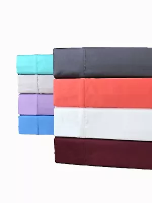 $39 • Buy 100% Cotton Sateen 300 T/C Sheet Set (5 Sizes & 8 Colours) Free Delivery