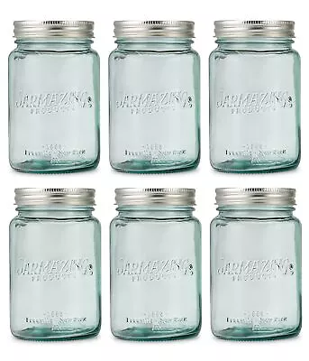 Blue Vintage Glass Mason Jars - Six Pack Pints - Regular Mouth - For Canning... • $39.98