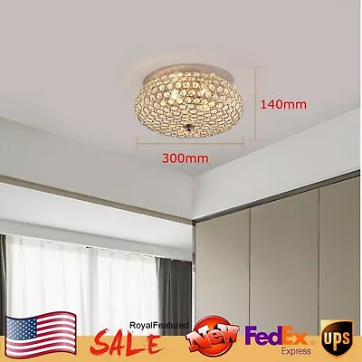 Modern Luxury Crystal LED Chandelier Flush-Mount Ceiling Lamp Home Lighting • $38
