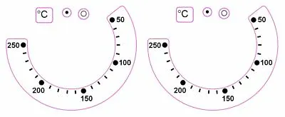 OVEN TEMPERATURE 50-250  Sticker  Decals  Markings Subdivided By Lines • £5