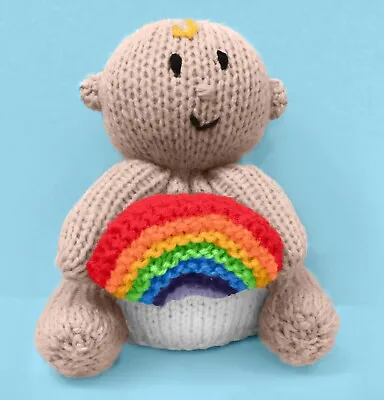 KNITTING PATTERN - Rainbow Baby Chocolate Orange Cover / 13 Cms Baby Shower Toy • £3.25