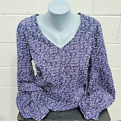 Cabi Women's Top Blouse Purple Size M Medium Peasant  Boho Style Long Sleeve • $9.42