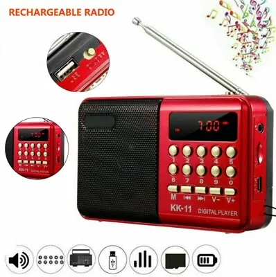 Mini Portable LCD Digital FM Radio Speaker USB SD TF Card Mp3 Speaker Player • $14.40