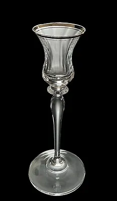 Vintage Mikasa Jamestown Clear Gold Trim Crystal Single Candlestick Holder EUC • $12.99