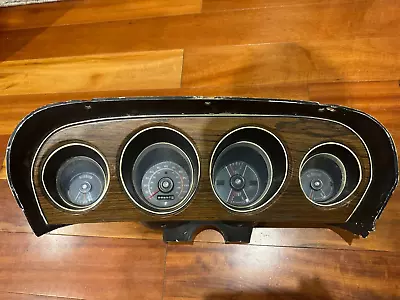 1969 1970 Ford MACH 1 Mustang Dash Panel Gauge Cluster Wood Grain Drivers Side • $175