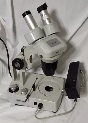 Meiji Techno EMT-4 SFW10X   Dual Power Stereo Microscope W/ ABH/1 Base  PLS READ • $245