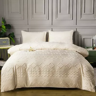 $59 • Buy Single/KS/Double/Queen/King/SK Modern Quilt/Duvet Cover Pillowcase Set-Tufted