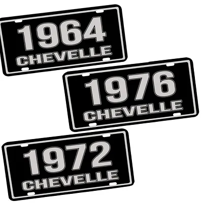 Compatible W Chevelle Muscle Car 1964 - 1977 Black Silver Aluminum License Plate • $17.95