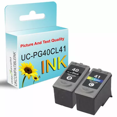 Remaufactured 2 Ink For PG40CL41 Pixma IP1200 IP1300 IP1800 IP1900 IP2200 MP140 • £28.39