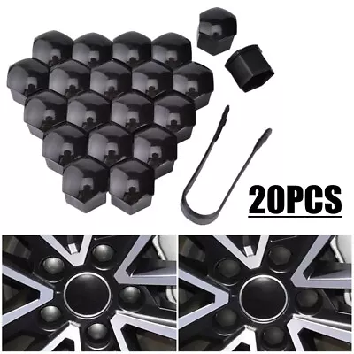 £3.80 • Buy 20Pcs 17mm Black Auto Car Hub Screw Cover Wheel Nut Caps Bolt Rims Accessories
