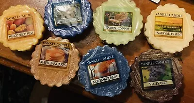 Lot Of 7 Yankee Candle Wax Melts. Napa Rain Maple Pancakes Vineyard + Rare • £18.82