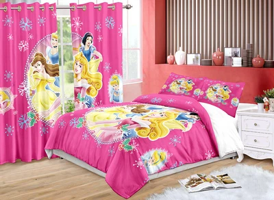 £36.11 • Buy Disney Princess Cartoon Duvet Cover Bedding Set/ Matching Blackout Curtain Rose