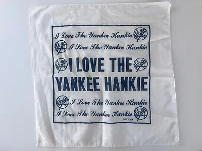 New York Yankees I Love The Yankee Hankie Vintage 1977 Handkerchief • $68