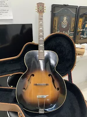 $550 • Buy Vintage Silvertone Acoustic Guitar F Holes 1940s Aristocat W  ORIGINAL HARD Case
