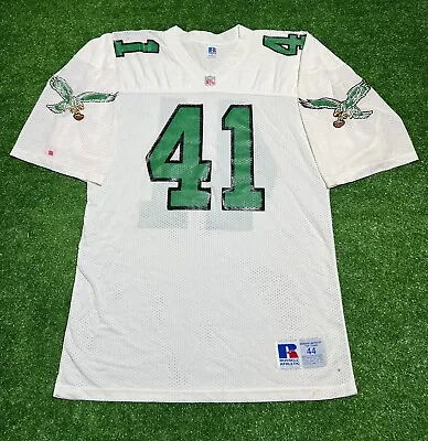 Vintage 80s 90s Philadelphia Eagles Keith Byars Russell NFL Jersey White Mens 44 • $149.95