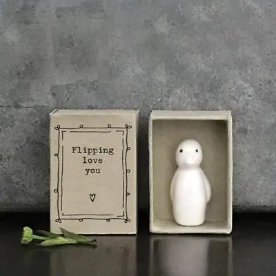 £5.80 • Buy Porcelain Penguin Matchbox - Sentimental Ornament Gift - Love You -East Of India