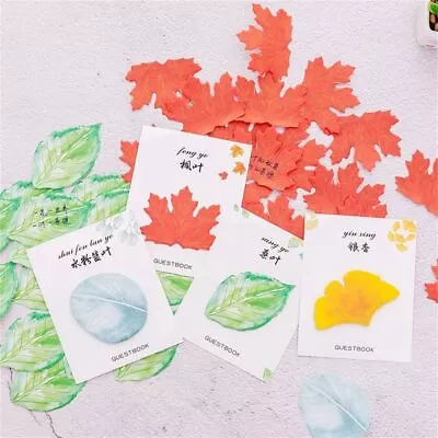 DIY Cute Bookmark Sticky Notes Leaf Shape Paster Sticker Memo Pad • $10.34