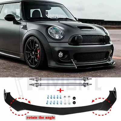 For Mini Cooper R53 R56 R58 R60 F56 Front Bumper Lip Spoiler Splitter+Strut Rods • $65.33