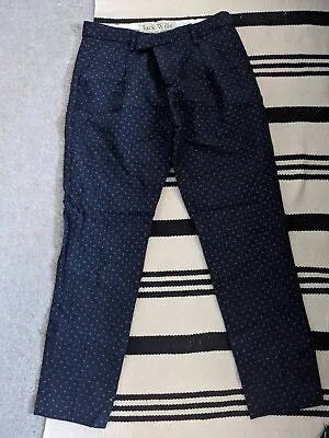Jack Wills Polka Dot Navy Blue Trousers Size 10 • £16.99
