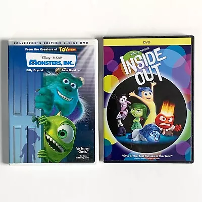 2 Pixar DVDs:  Monsters Inc.  (2-Disc Collector's Edition) +  Inside Out  • $3.24
