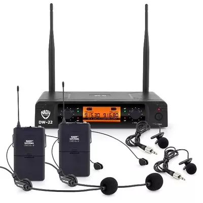 Nady DW-22 Dual Digital Wireless System W/Two Lapel Microphones/Two Headset • $169.99