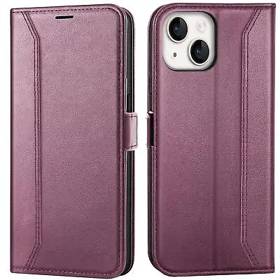 £13.82 • Buy Flip Case For IPHONE 15 Rfid Protective Case Wallet Cover Book Bag