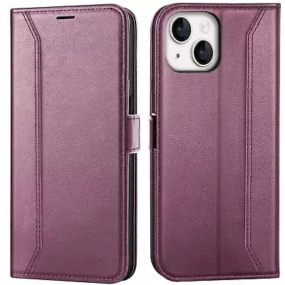 Flip Case For IPHONE 15 Rfid Protective Case Wallet Cover Book Bag • £13.75