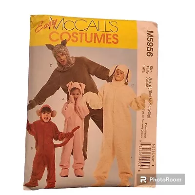 McCall's 5956 Dog Pig Monkey Adult Costume Pattern Size S-XL Uncut  • $8