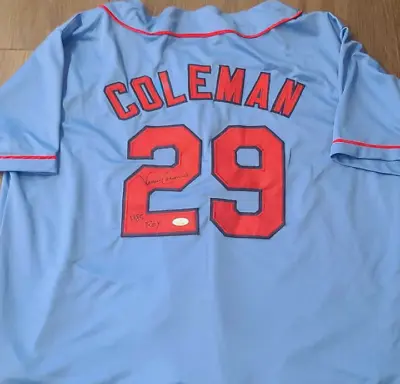 Vince Coleman Signed St. Louis Cardinals Jersey (JSA COA)Rookie Of The Year 1985 • $74.99