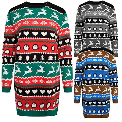 £11.98 • Buy Womens Dress Jumper Christmas Ladies Sweater Girls Knitted Novelty Xmas UK 8~26