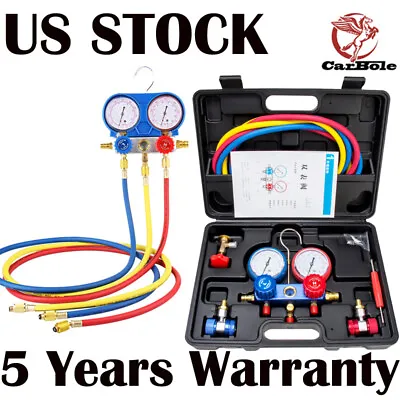 3 Way Manifold Vacuum Gauge Set A/C AC HVAC  Kit US • $49.59