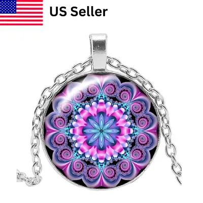 Orgonite Pendant Chakra Healing Stone Necklace Flower Of Life Mandala • $12.99