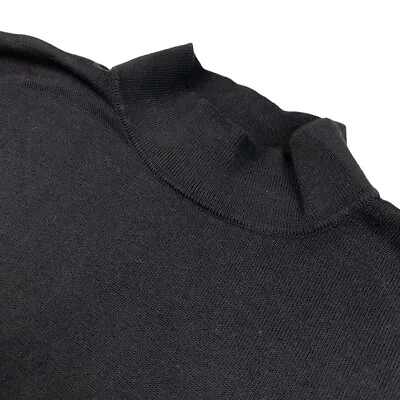 Brooks Brothers Men's Silk/Cotton Mock Turtleneck Pullover Sweater Black • Large • $49.99