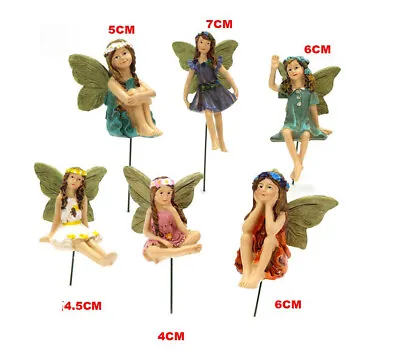 6pcs Fairy Garden Home Miniature Fairies Figurines Accessories Outdoor Decor • $13.82