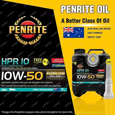 Penrite Full Synthetic HPR 10 10W-50 Engine Oil 7L For SSANGYONG Stavic 4WD • $117.95