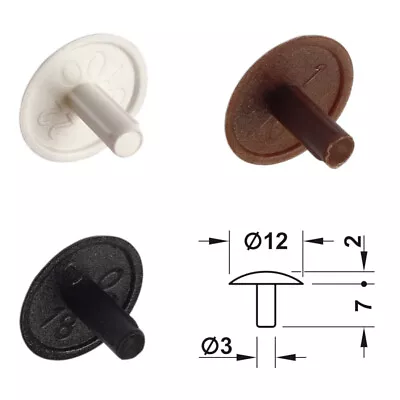 3mm Plastic Hole Cover Caps For Unused Holes Black White Pine & Brown FIT BILLY • £2.20