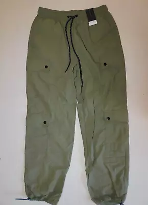 Mens Cargo Parachute Pants Small 28 30 Green • $18.85