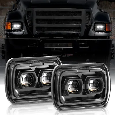 DOT Pair 130W 5x7  7x6  LED Headlights W/ EMC Fit For Ford F-650 F-750 2000-2015 • $76.59
