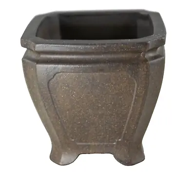Vintage Square Shohin Zisha Bonsai Pot Succulent Planter + Mesh - 4 X 4 X 3.75  • $31.99