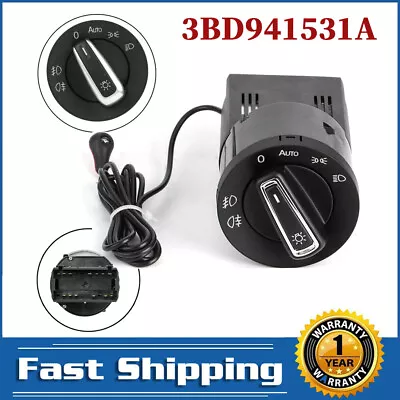 Auto Headlight Switch Chrome W/ Light Sensor Module For VW Golf Mk4 Passat Polo • $31.75