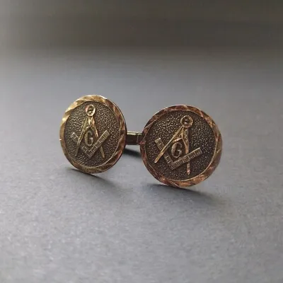 Masonic Cufflinks Pair 1950's Vintage Sterling Silver Mexico .925 • $125