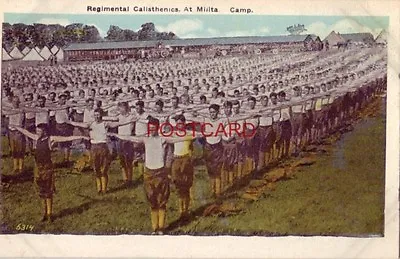 REGIMENTAL CALISTHENICS AT MILITARY CAMP. Series 569 Army Life • $7.49