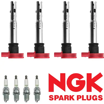 Ignition Coil & NGK Spark Plug For Audi TT A4 VW Golf Jetta GTI 2.0L 2.0T UF529 • $80.80