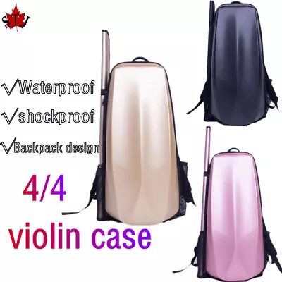 Backpack Carbon Fiber Violin CaseHard Violin Box With Bow Tube Black Pink Glod • $129